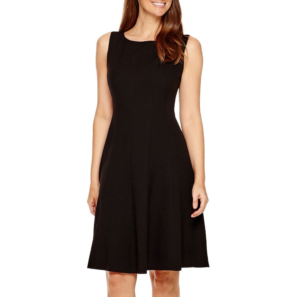 Black Label by Evan-Picone Sleeveless Fit + Flare Dress, Size 8, Black BRAND NEW
